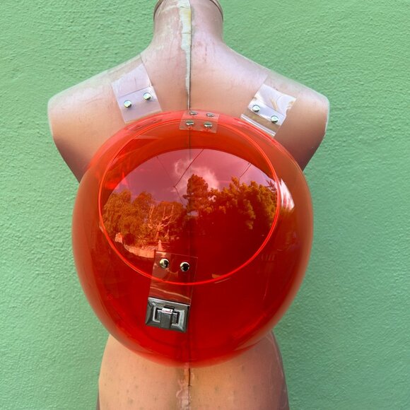 Ilanio Red Light Orbis Backpack Futuristic Future Acrylic Plastic Bubble Unisex main image 7